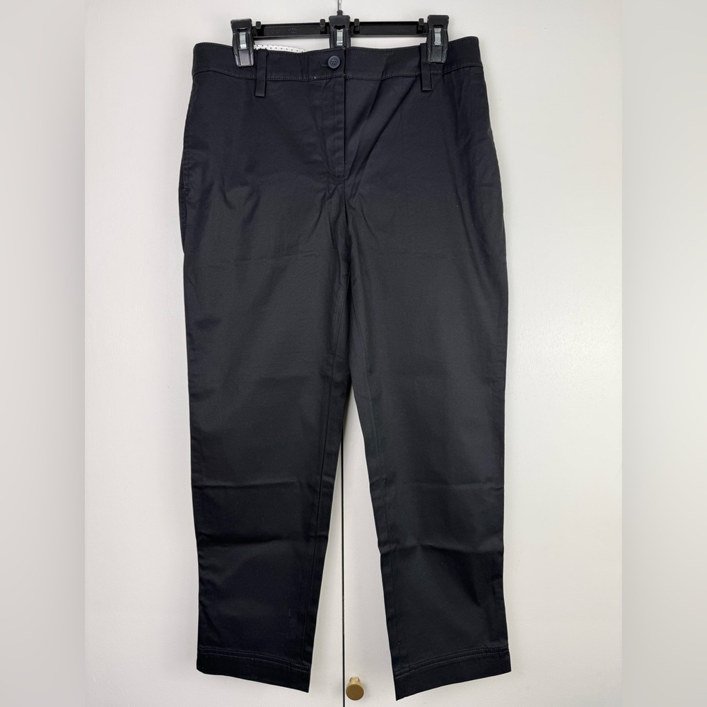 Talbots Slim Perfect Crop Pants Black Size 8 NWT Heritage Twill